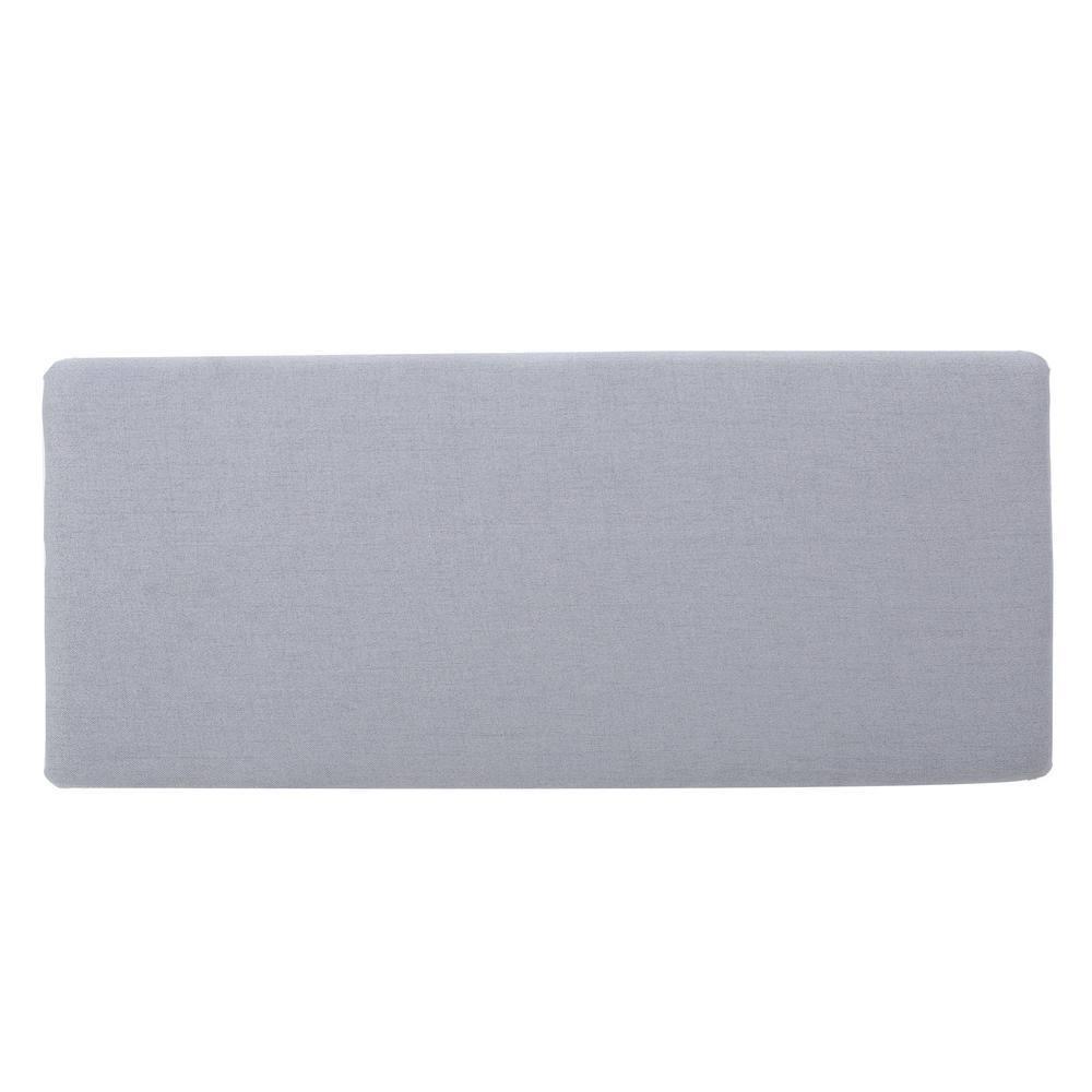 Noble House Harrisburg Fabric Storage Ottoman, Light Grey