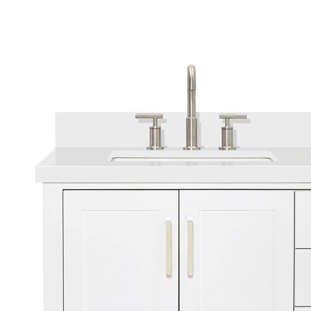 Ariel S073dwqrvo Magnolia 72" Free Standing Double Basin Vanity Set - White / Pure White