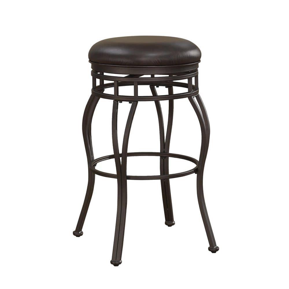 American Woodcrafters Villa 34" Backless Tall Bar Stool in Taupe Gray