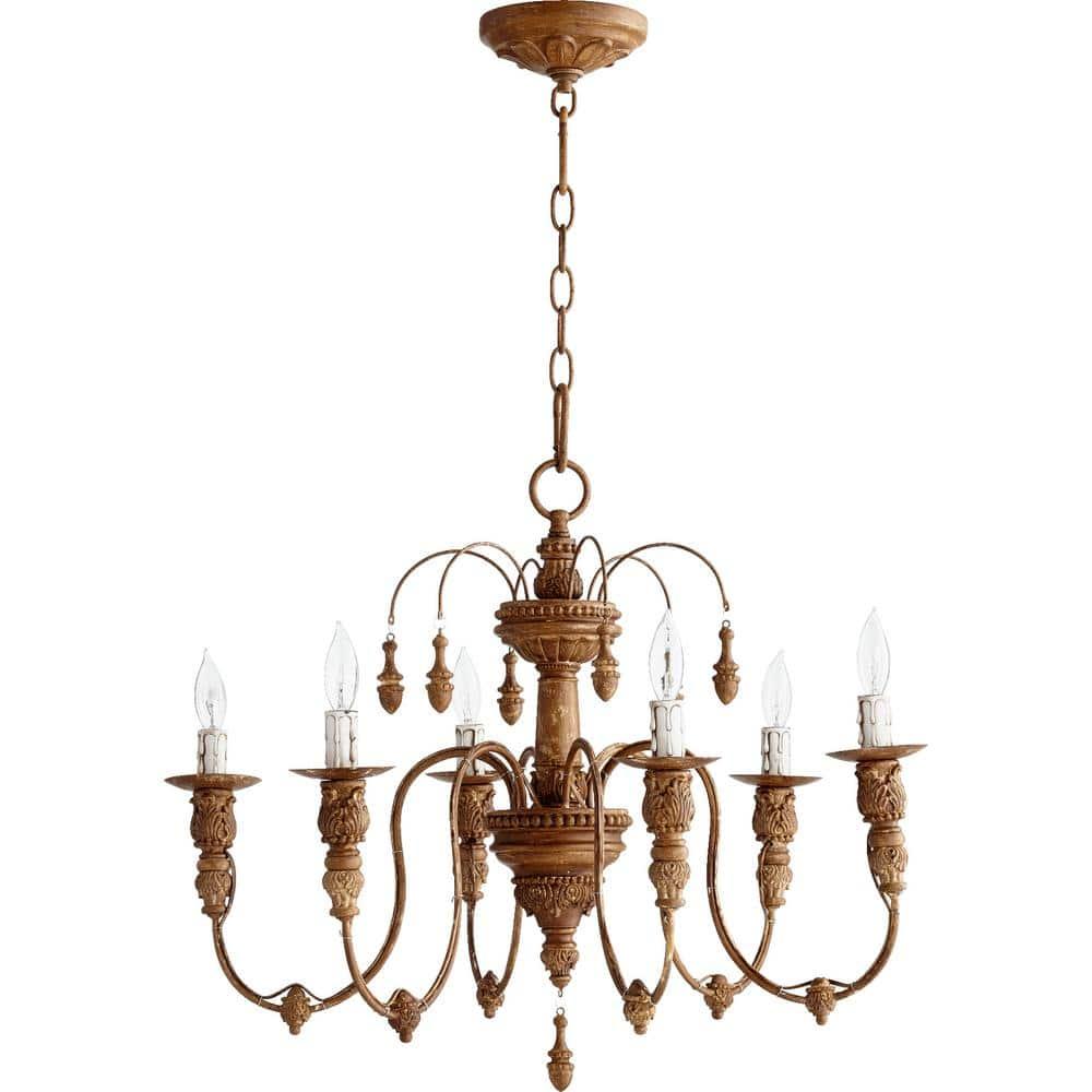Quorum Lighting Salento 6-Light Chandelier, French Umber, 25 Width, 20 Height