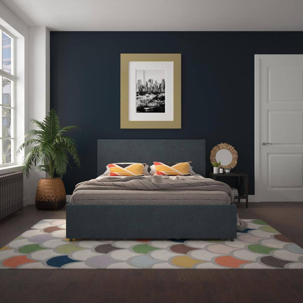 Novogratz Kelly Upholstered Unfinished Platform Storage Bed