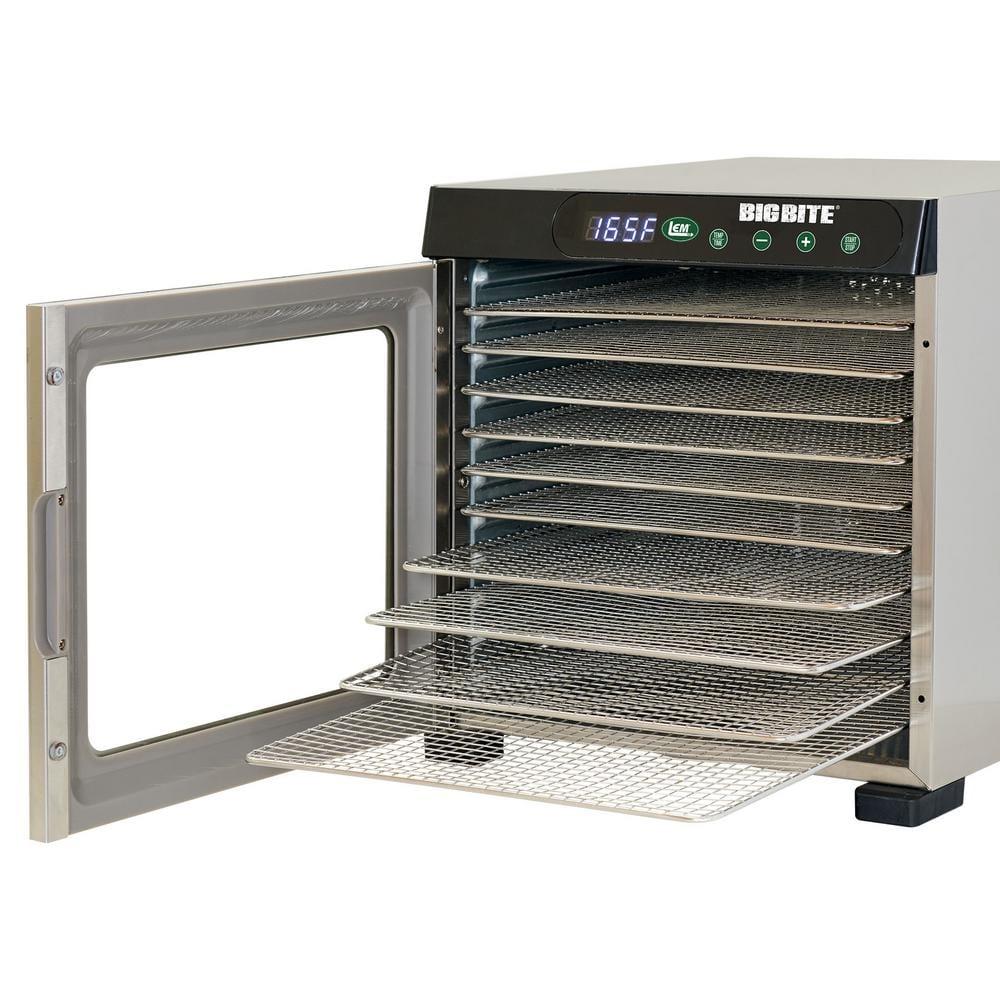 LEM Big Bite 10 Tray Dehydrator with Digital Timer Stainless Steel
