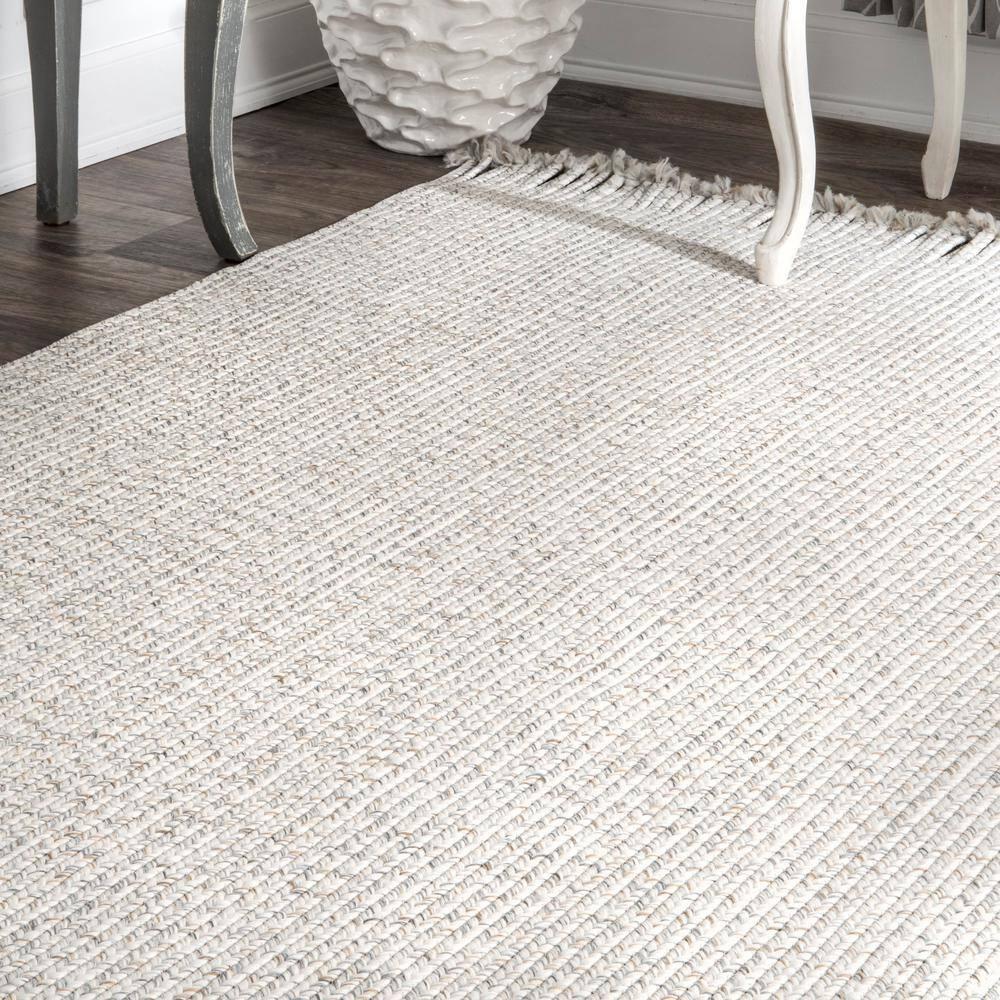nuLOOM Courtney Braided Indoor/Outdoor Area Rug, 4' x 6', Ivory