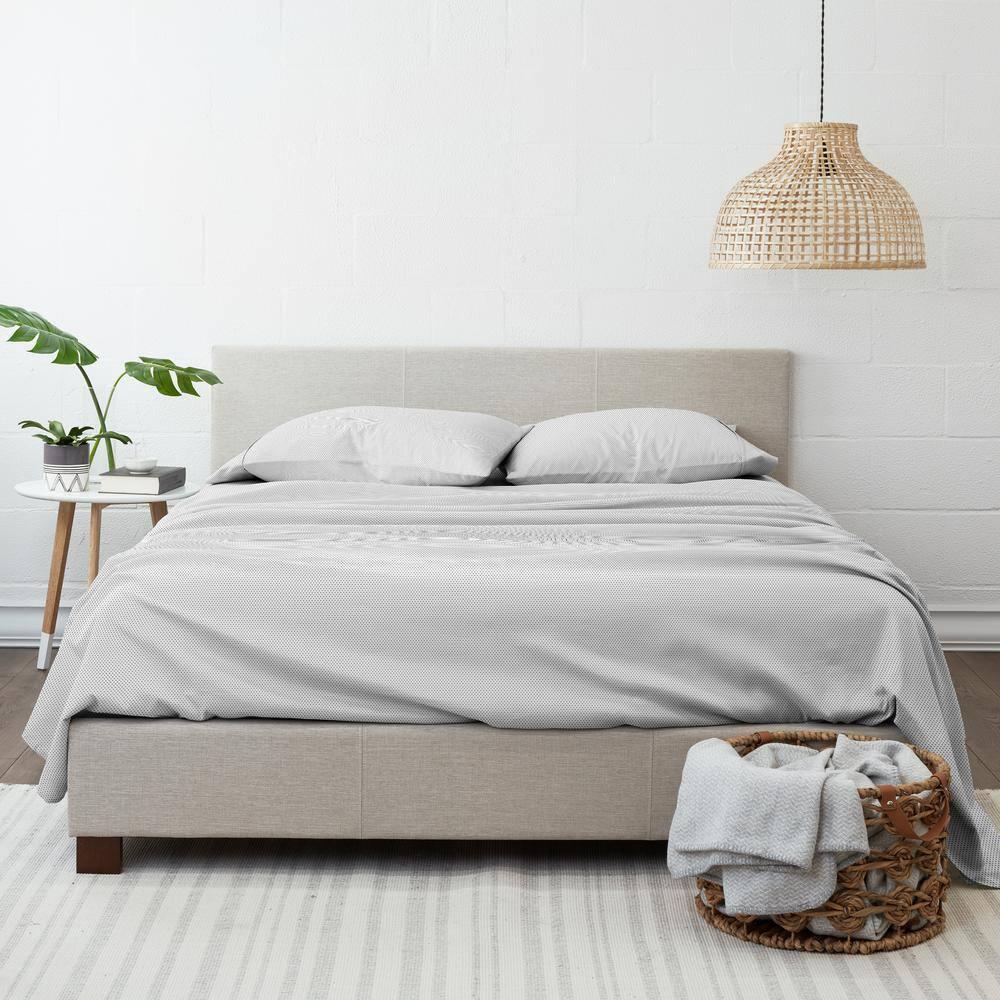 Linen Market Double-Brushed Patterned Microfiber Queen Sheet Set 4 Piece – Oeko-TEX Certified Ultra Soft & Wrinkle-Free - 16" Deep Pocket Sheets - Easy Care Queen Size - Stippled Gray