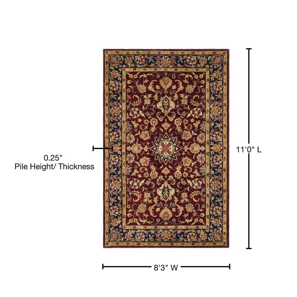 Classic CL362 Hand Tufted Area Rug - Burgundy/Navy - 8'3"x11' - Safavieh.