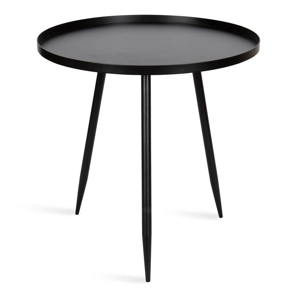 Kate and Laurel Duvall Round Metal Side Table, 20x20x20.5, Black