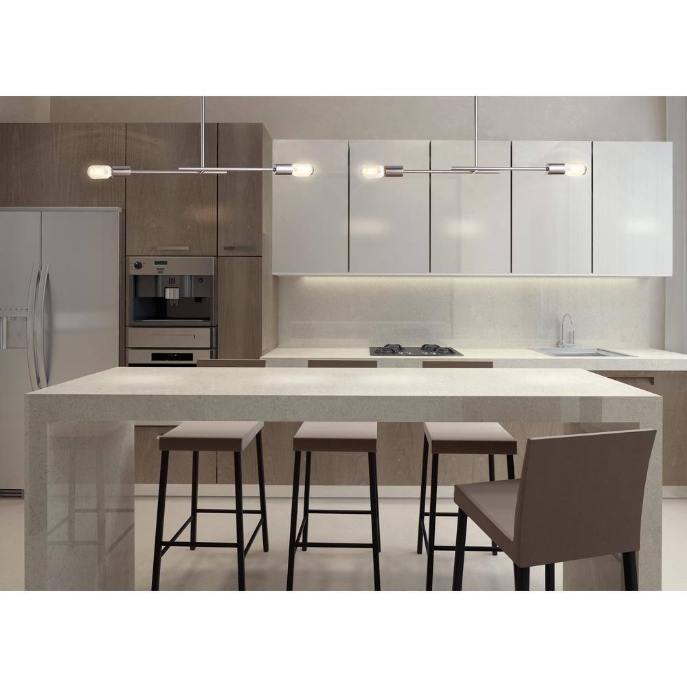 Turing 30.5" Adjustable Metal LED Linear Pendant, Chrome