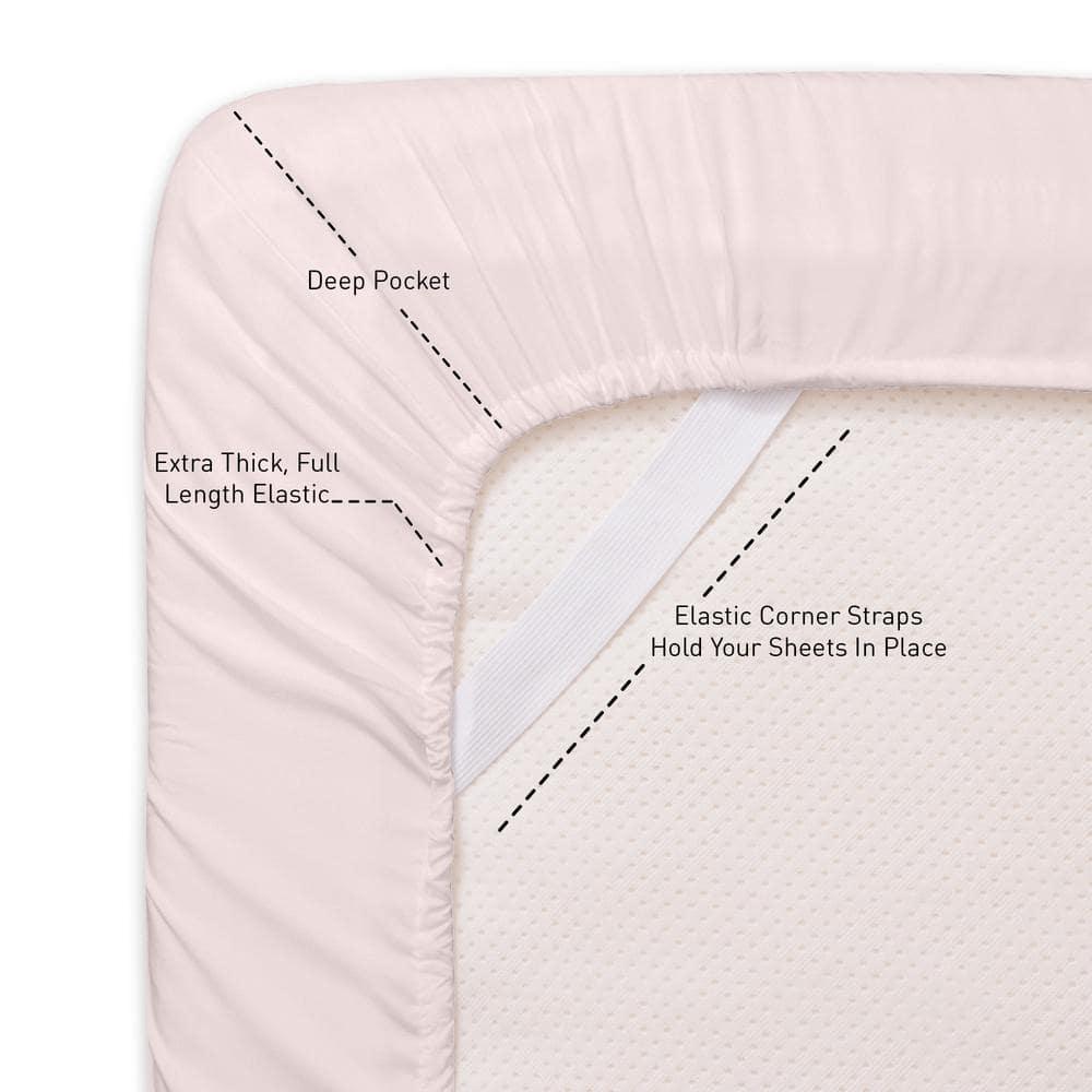 4 Piece Sheet Set, Ultra Soft 1800 Series Collection - King, Pale Pink