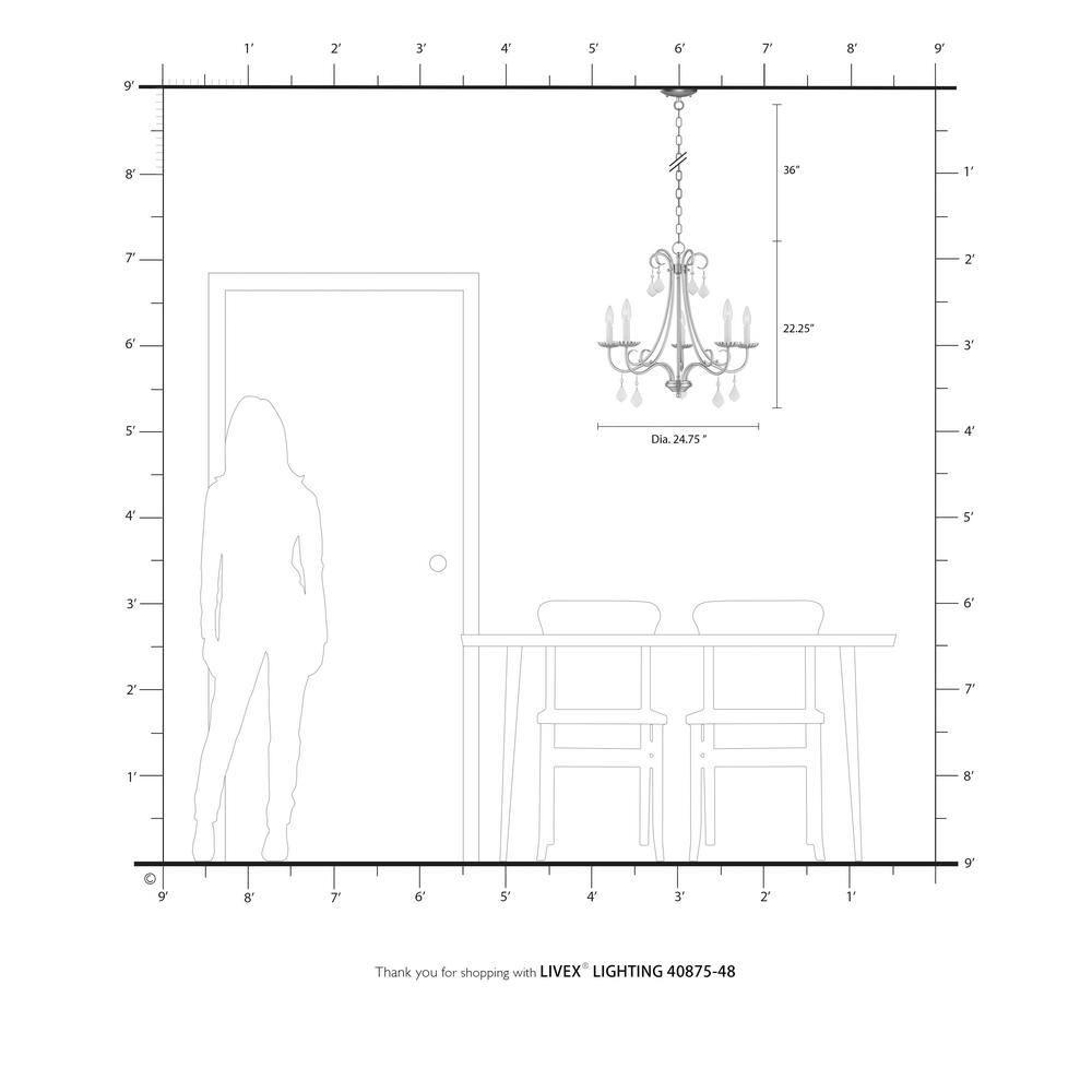 Livex Lighting Daphne 5 - Light Chandelier in  Antique Gold Leaf