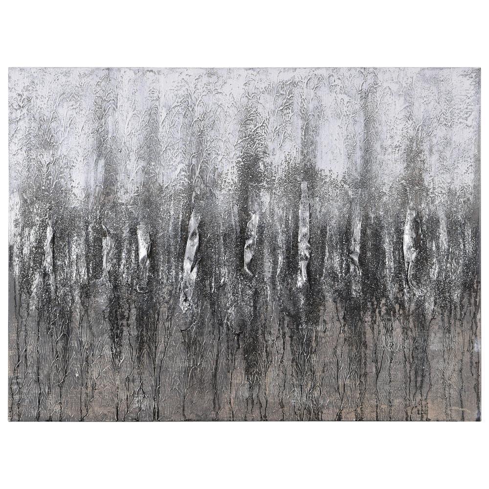 Empire Art Direct Gray Frequency Textured Metallic Hand Painted Wall Art, 30" x 40" x 1.5", Ready to Hang