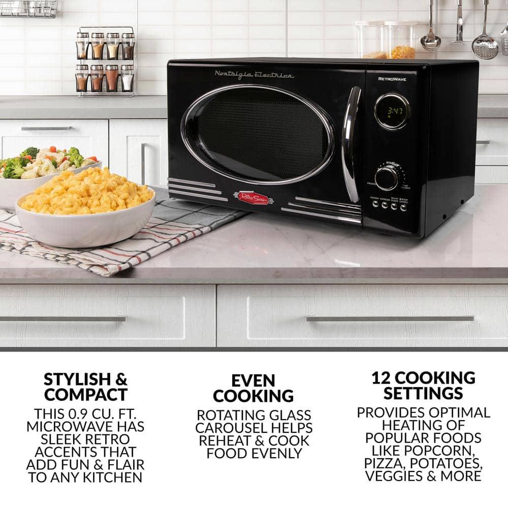Nostalgia Retro 19" 0.9 cu ft. 800-Watt Countertop Microwave Oven
