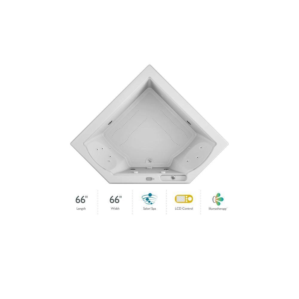 Fuzion® 65.75" Corner Acrylic Combination Bathtub