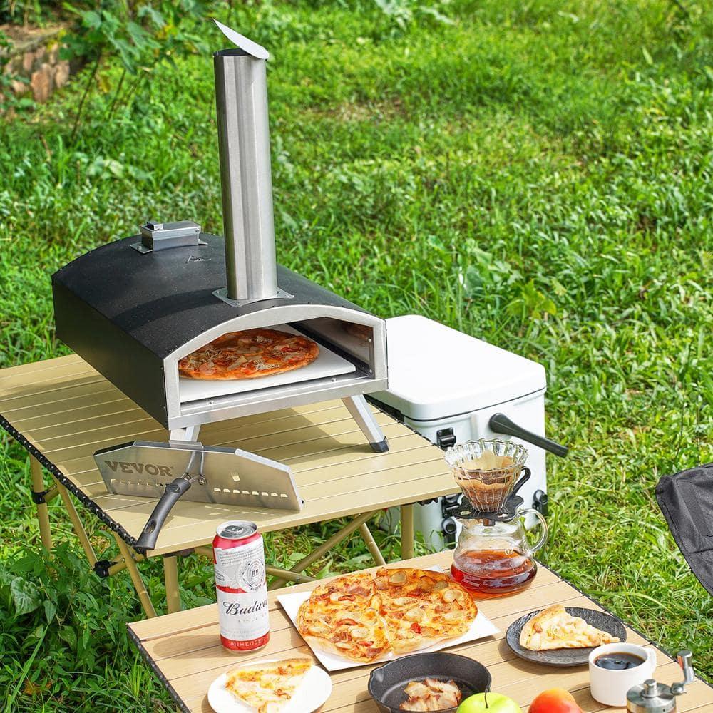 12" Outdoor Pizza Oven Portable Wood Pellet Pizza Oven Iron Spray Camping