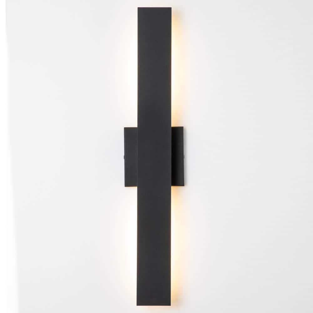 C Cattleya 2-Light Integrated LED  Outdoor Wall Light with Matte Black Finish