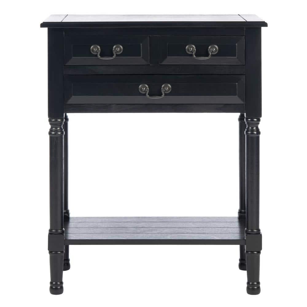 Primrose 3 Drawer Console Table - CNS5707B - Black - Safavieh