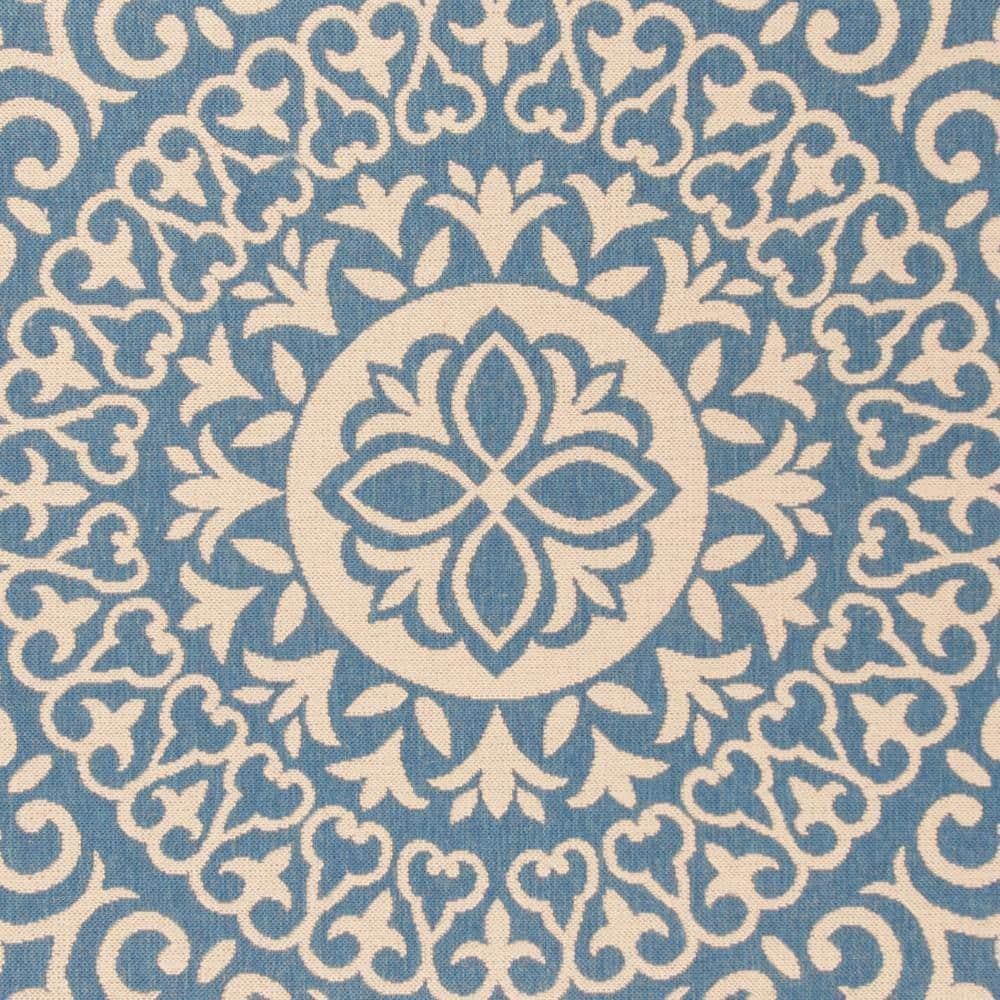 Beach House BHS183 Power Loomed Indoor/Outdoor Area Rug - Cream/Blue - 8'x10' - Safavieh