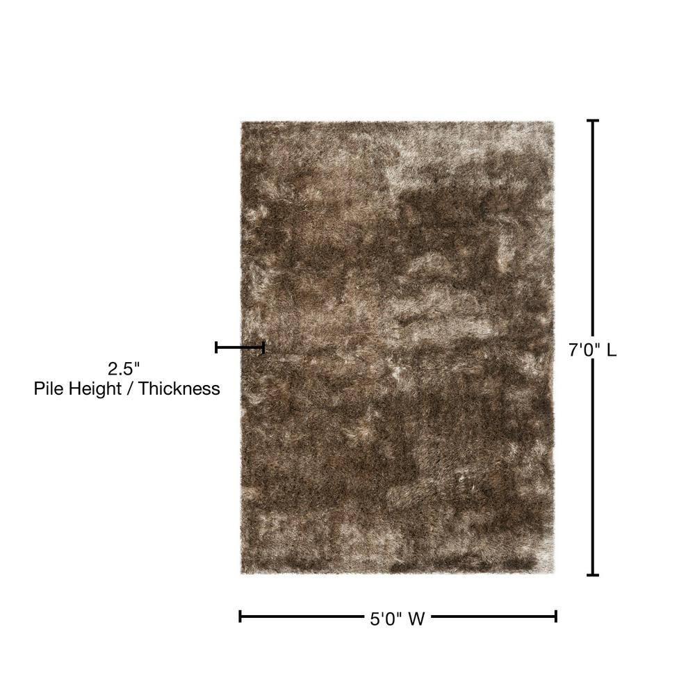 Paris Shag SG511 Hand Tufted Indoor Area Rug - Sable - 5'x7' - Safavieh