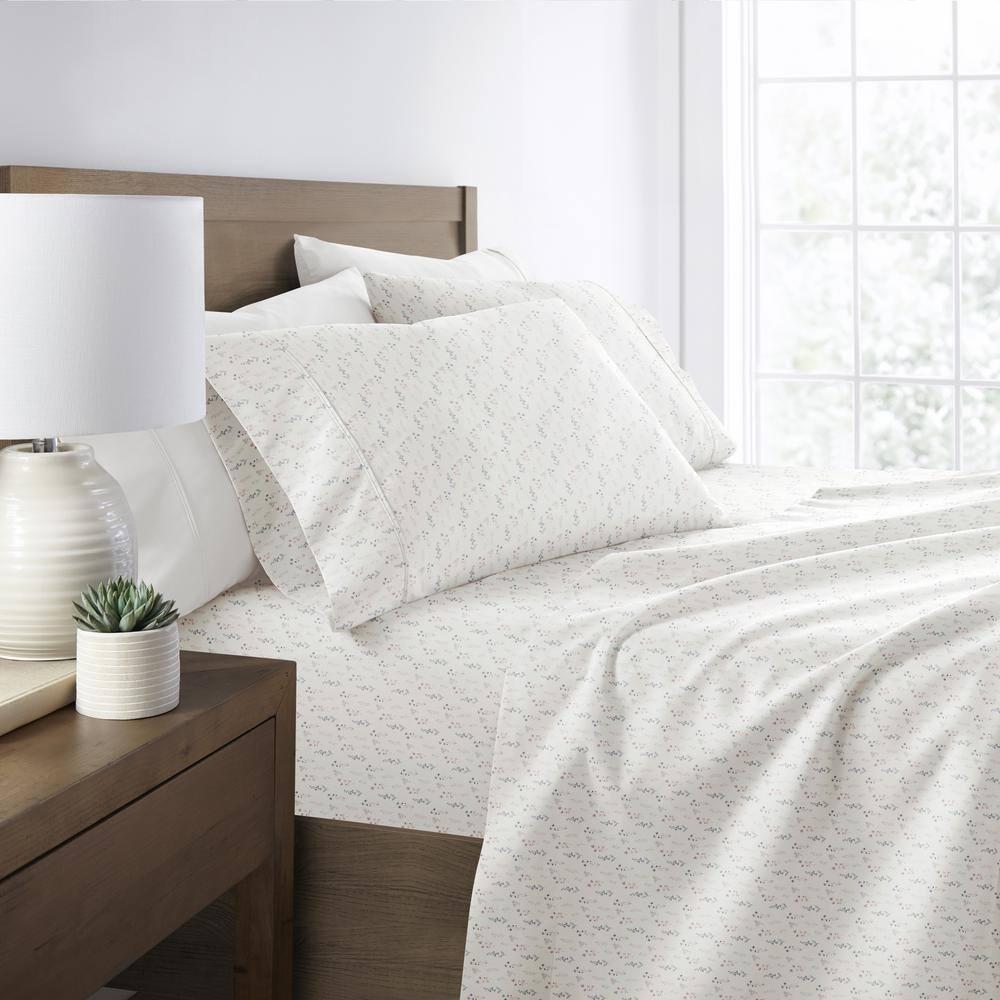 4 Piece Sheet Set Patterned Microfiber Ultra Soft Bedding in Floral Dream