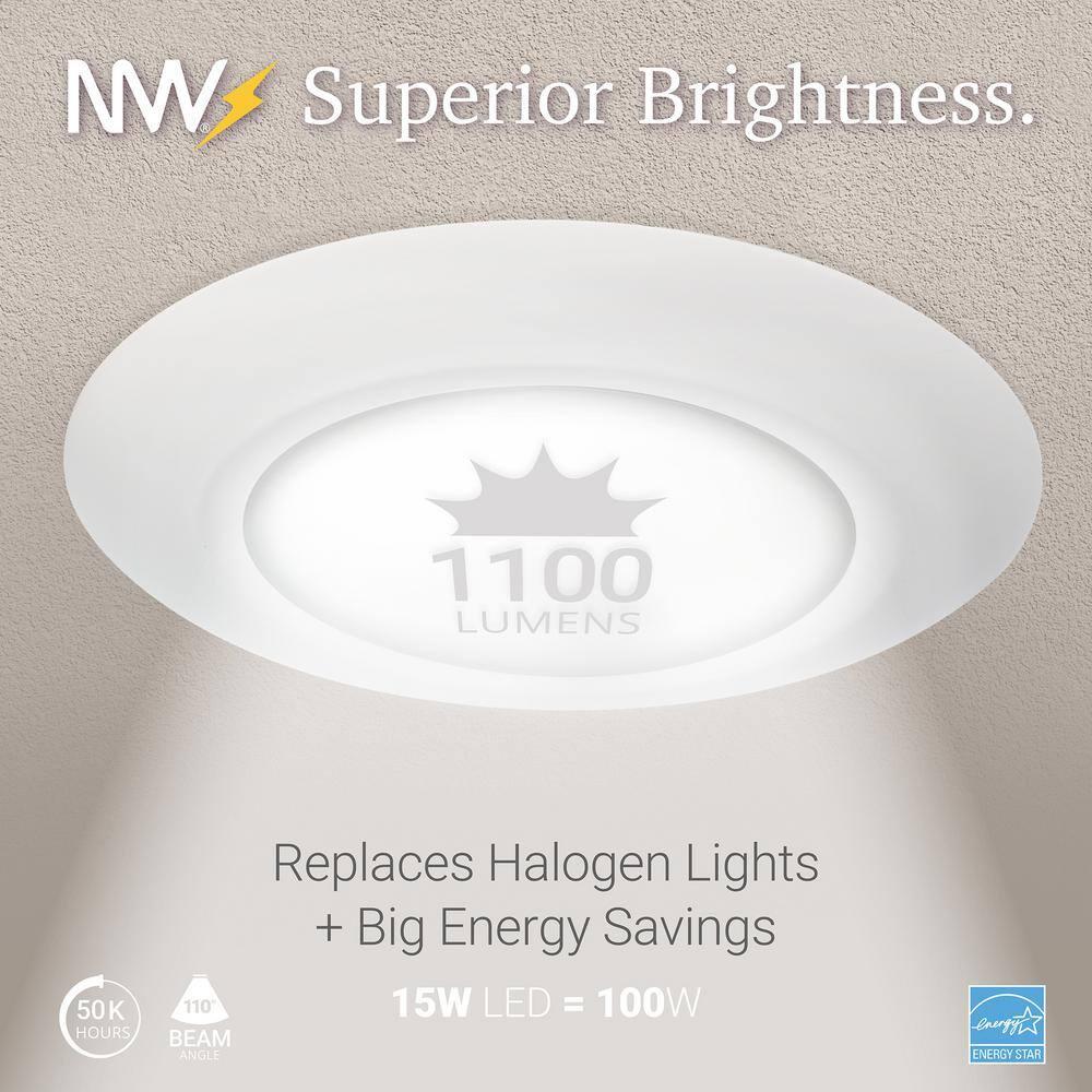 5/6 in. 5CCT Selectable Remodel 15W Retrofit Disk Light E26 Base LED Recessed Lighting Kit 24PK