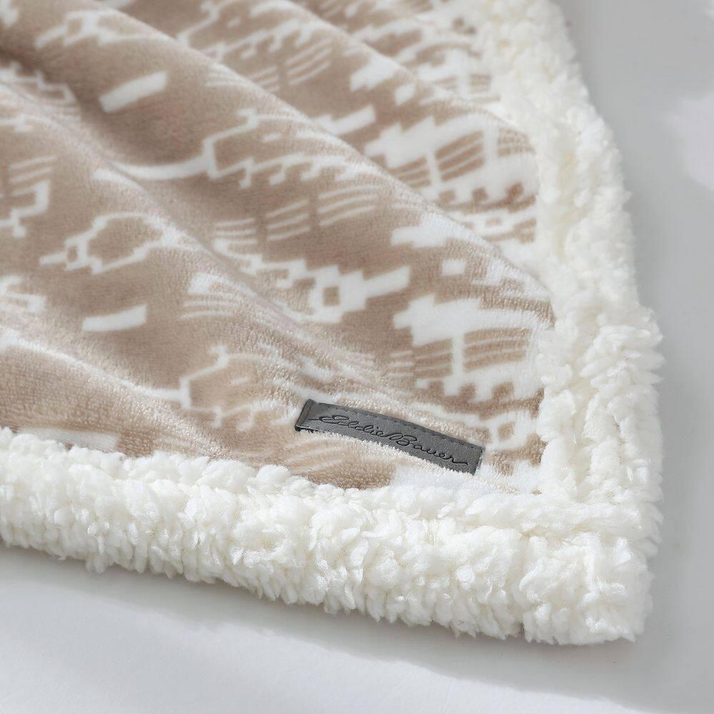 Eddie Bauer Eddie Bauer Printed Plush Fleece/Sherpa Throw Blankets