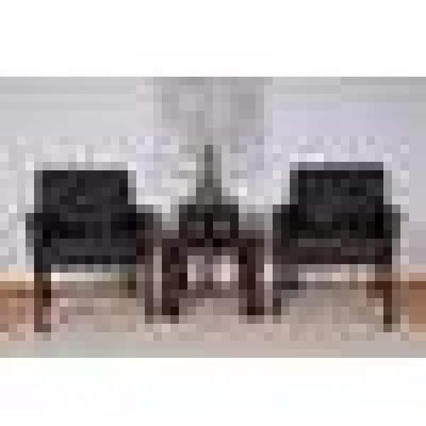 Executive Box Armchair Black - Boss Office Products: Ergonomic, Vinyl Upholstery, Wood Legs, Fixed Height