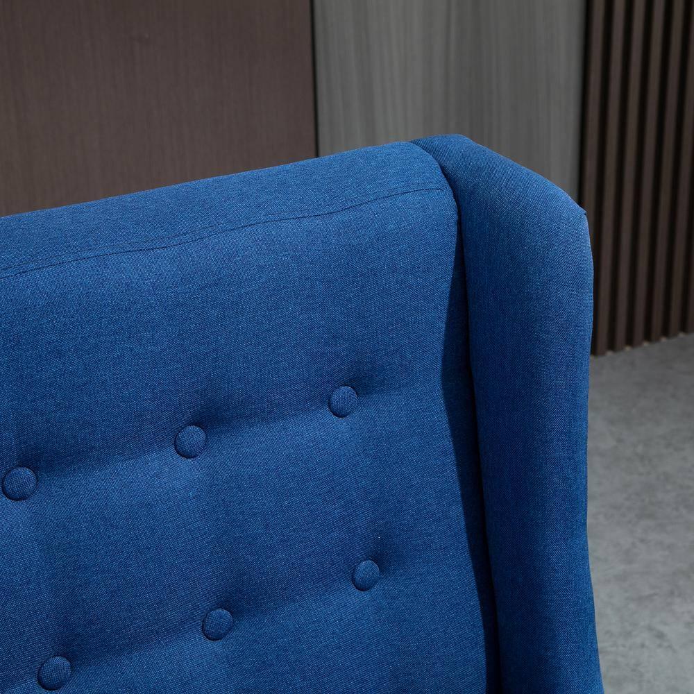 HOMCOM Tapicería de Tela de Lino Sofá Doble Sofá de Dos Plazas Capitoné Sofá sin Brazos Muebles de Salón con Patas de Madera