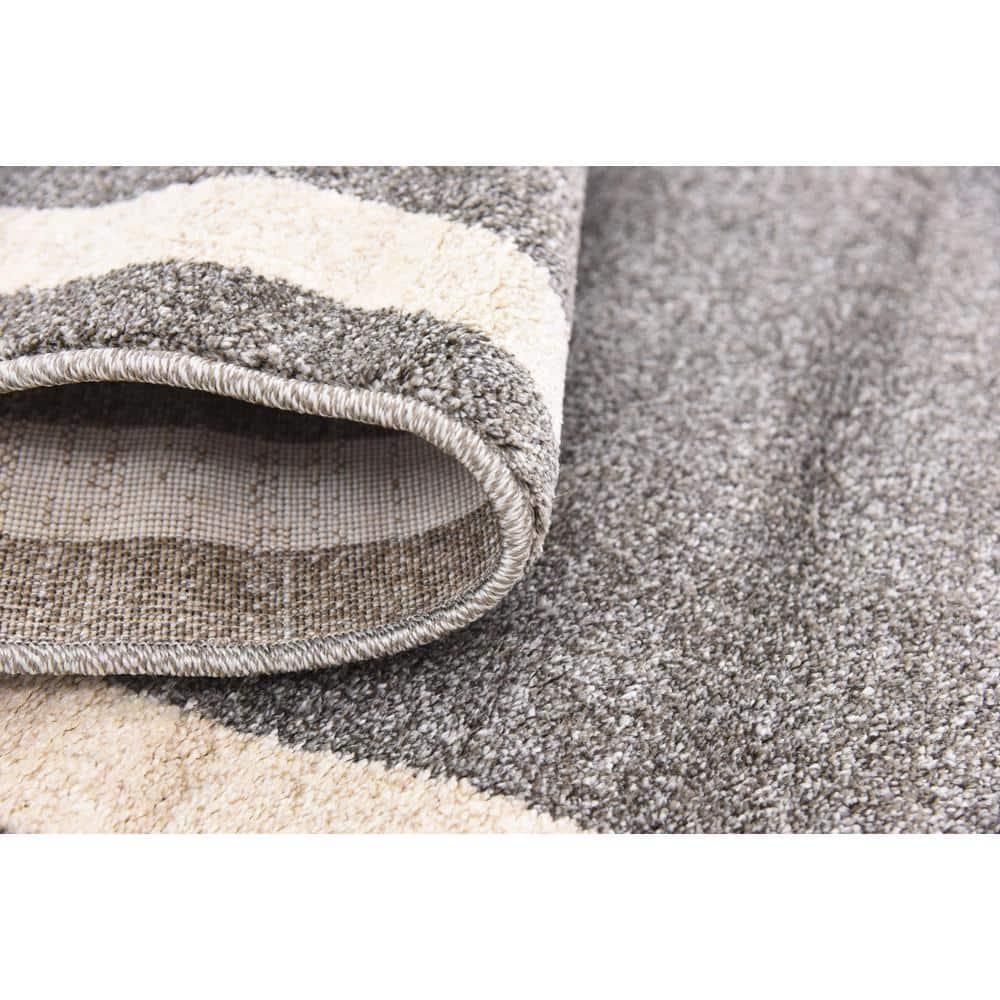 Unique Loom Del Mar Collection Area Rug - Maria (3' 1" x 5' 3" Rectangle Gray/Ivory)