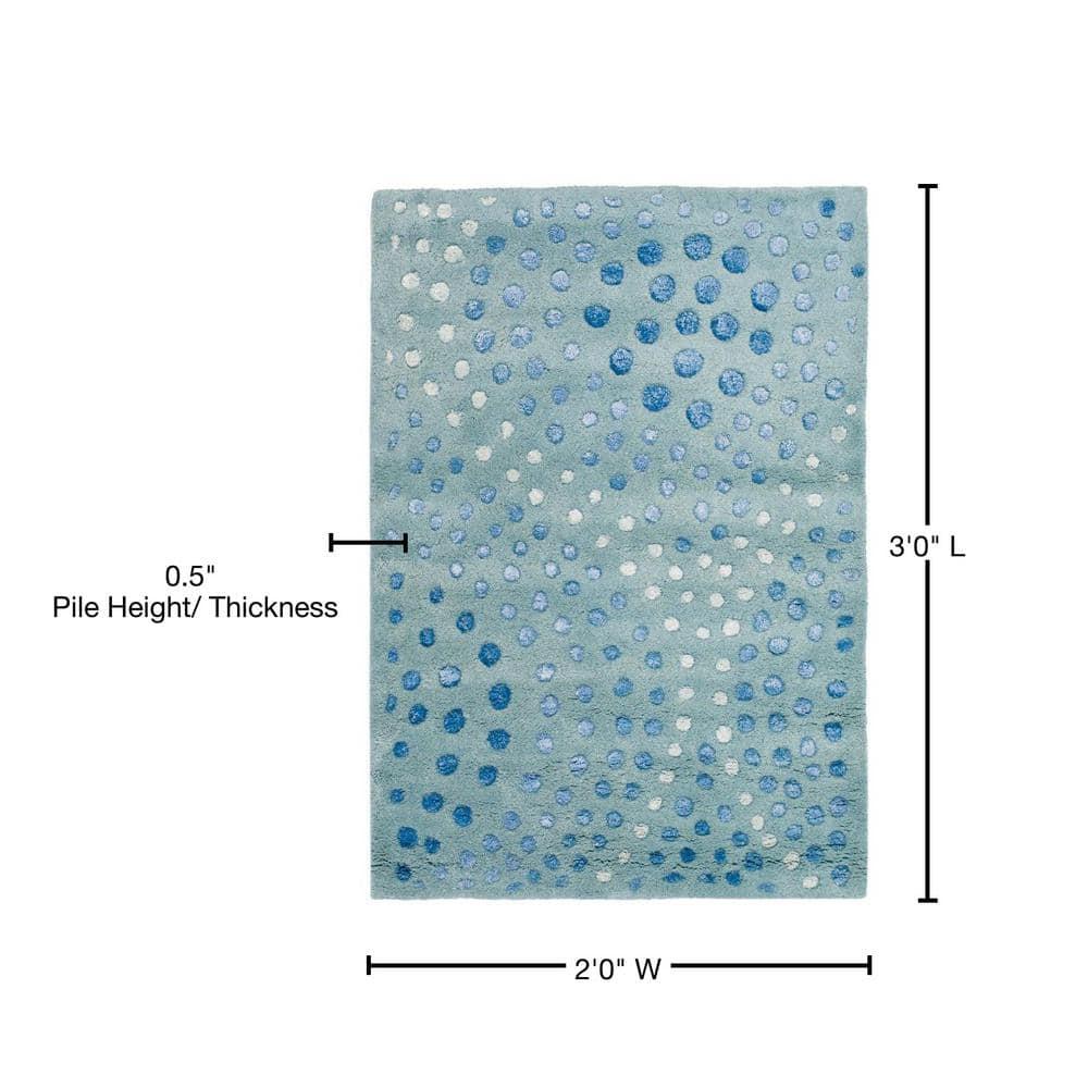 Safavieh Soho Iota 2 x 3 (ft) Tufted Wool Light Blue Rectangular Indoor Abstract Throw rug