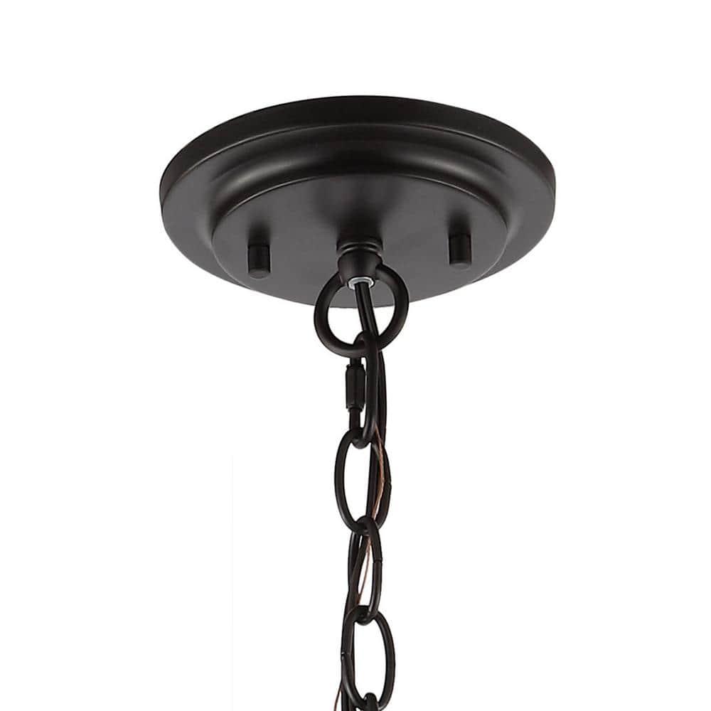 Henry 17.88" 1-Light Industrial Farmhouse Iron LED Pendant, Oil Rubbed Bronze