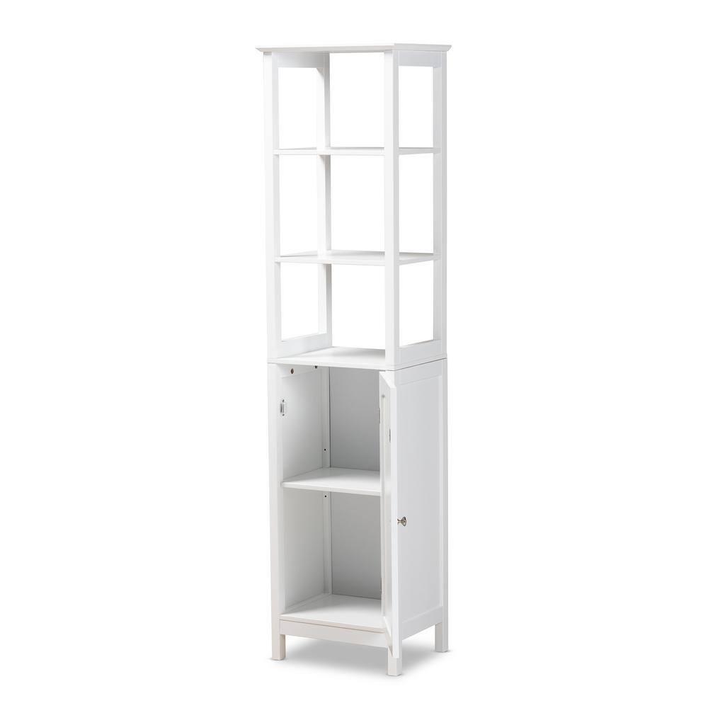 Baxton Studio Beltran Modern and Contemporary White Finished Wood Bathroom Storage Cabinet