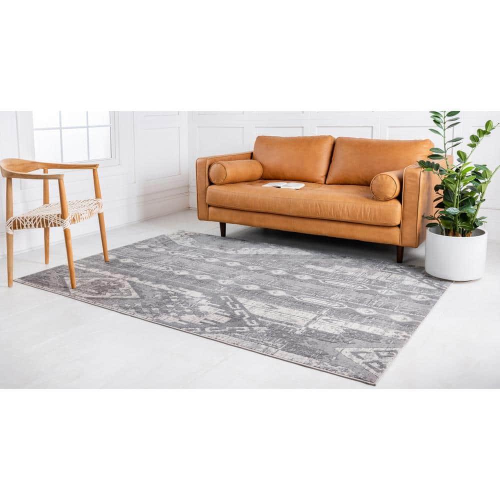 Unique Loom Portland Collection Area Rug - Orford (4' 1" x 6' 1" Rectangle Gray/Beige)
