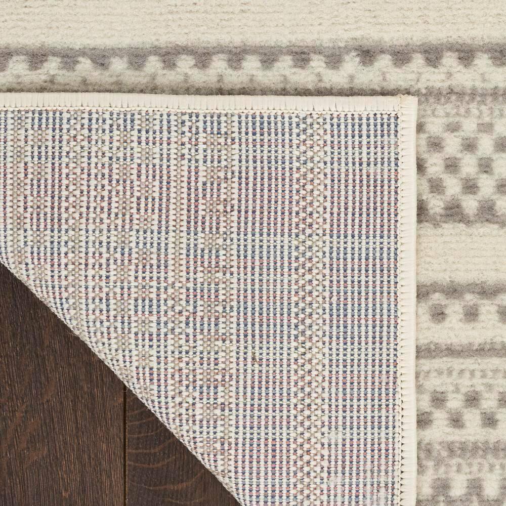 Nourison Grafix Abstract Striped Indoor Rug Ivory Grey 5'3" x 7'3"
