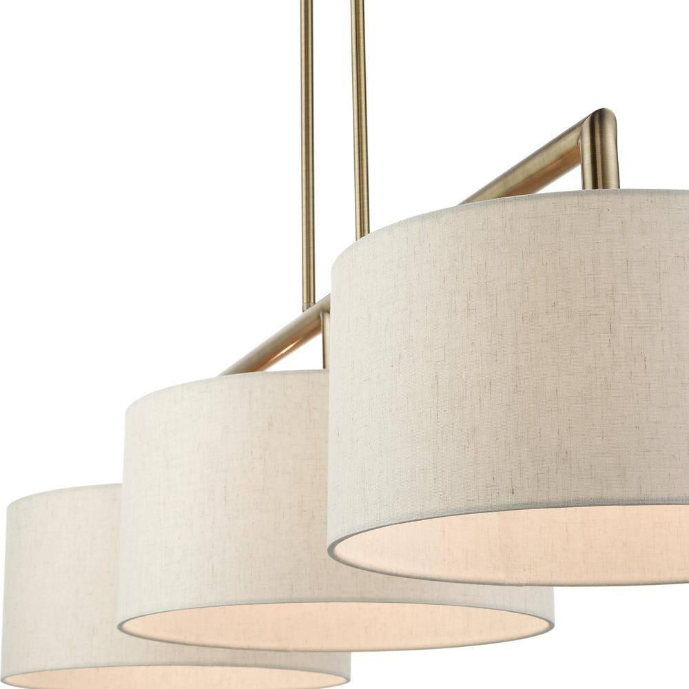 Livex Lighting Meridian 3 - Light Chandelier in  Antique Brass