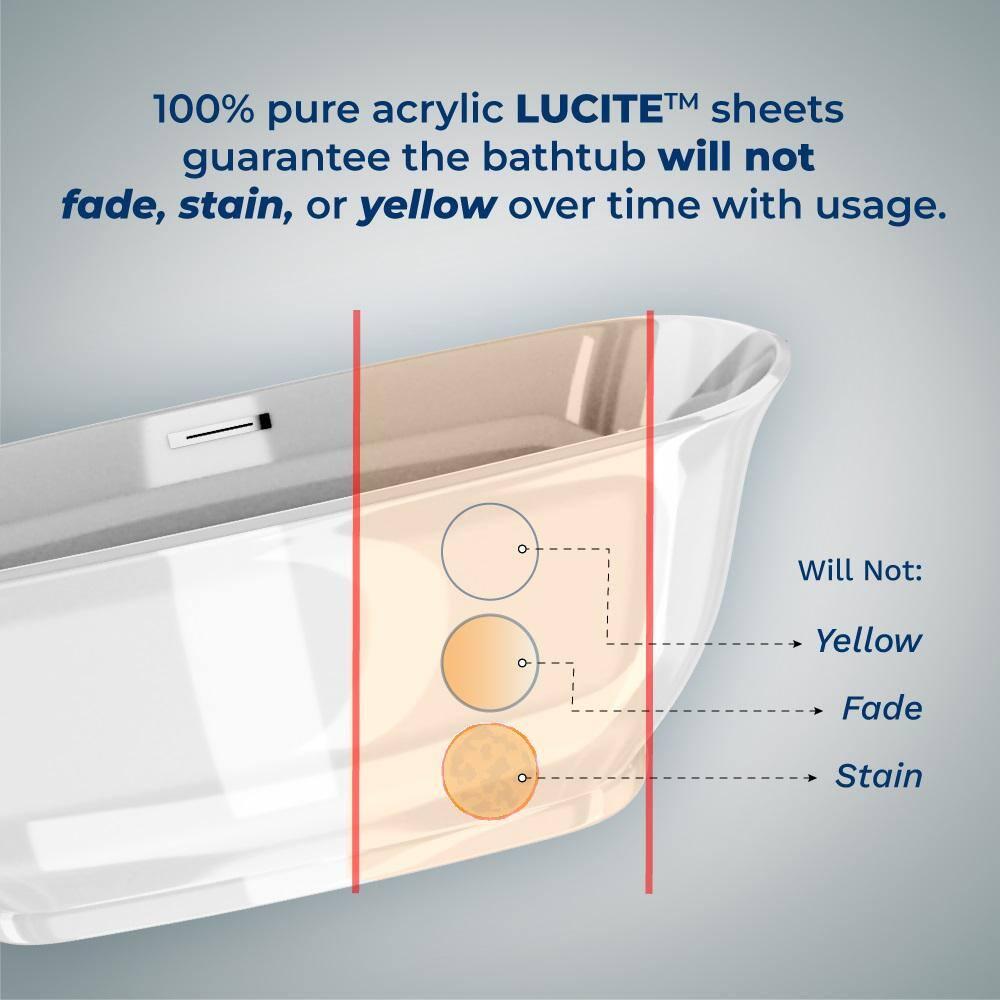 1501 mm x 719 mm Freestanding Roll Top Bathtub