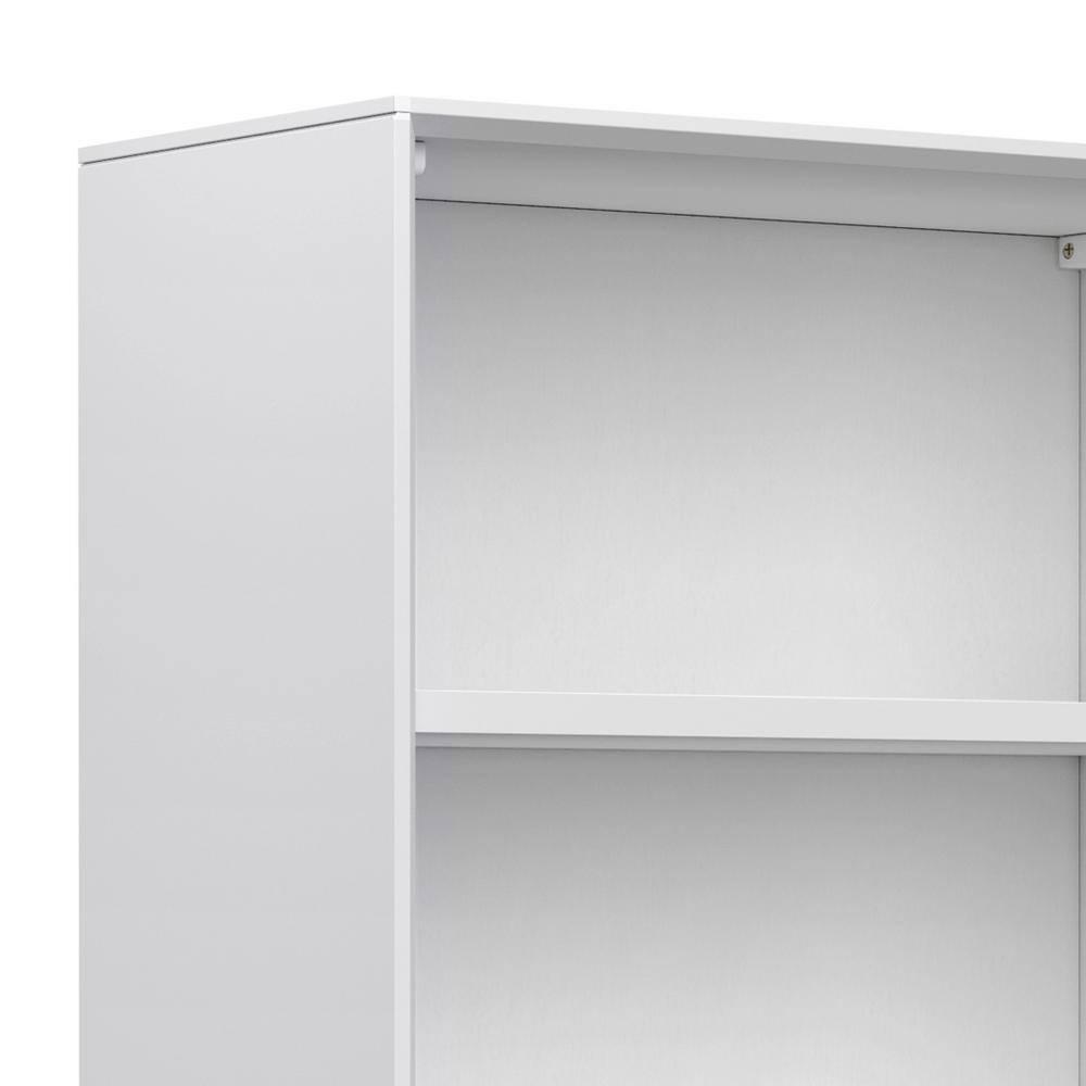 Simpli Home Banting 30"W Solid Wood 4 Shelf Industrial Bookcase with 2 Drawers, Adjustable Shelves, and Metal Base