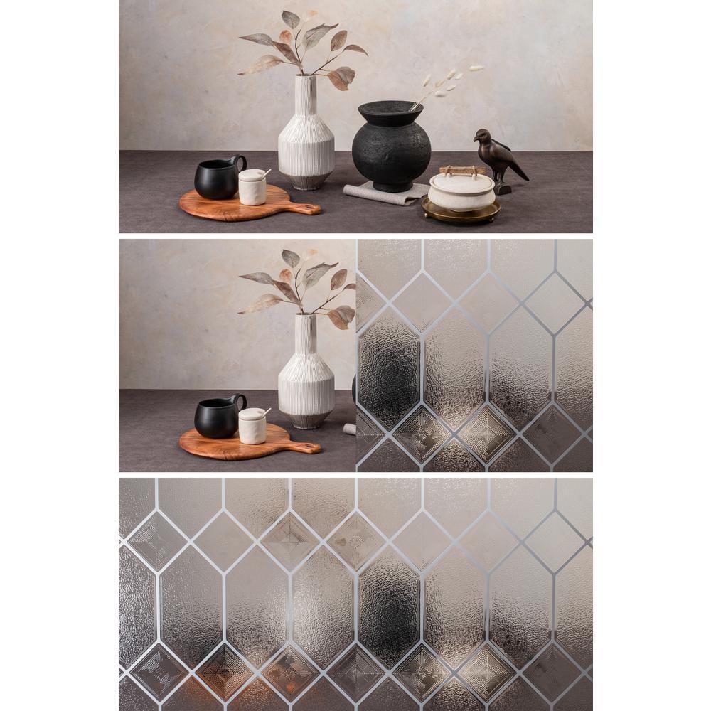 24" x 36" Old English Window Film - Artscape: Vinyl Privacy Film, Frosted Pattern, Adhesive-Free Clings