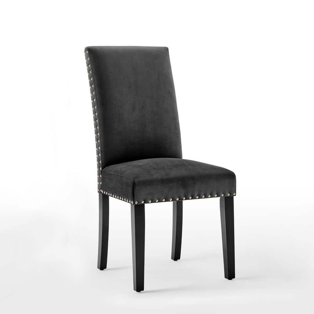 Modway Silver Orchid Lind Velvet Nailhead Trim Dining Side Chairs