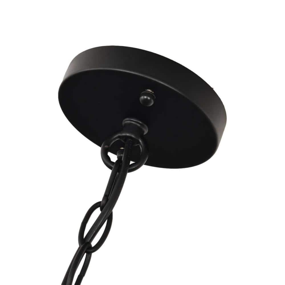 SEFINN FOUR 6-Light Farmhouse Industrial Ceiling Pendant Chandeliers Black Iron Rustic Industrial Candle Chandelier