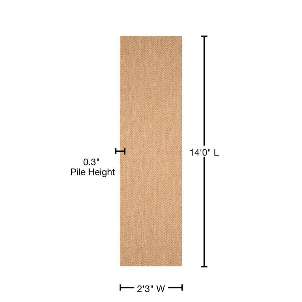 Courtyard CY8022 Power Loomed Indoor and Outdoor Runner Rug - Natural/Cream - 2'3"x14' - Safavieh