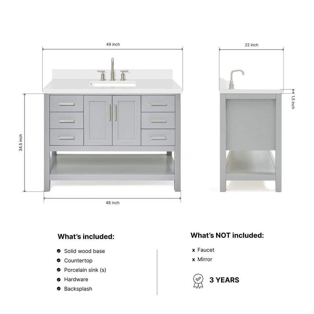 Magnolia Bath Vanity Rectangular Basin S049SWQ
