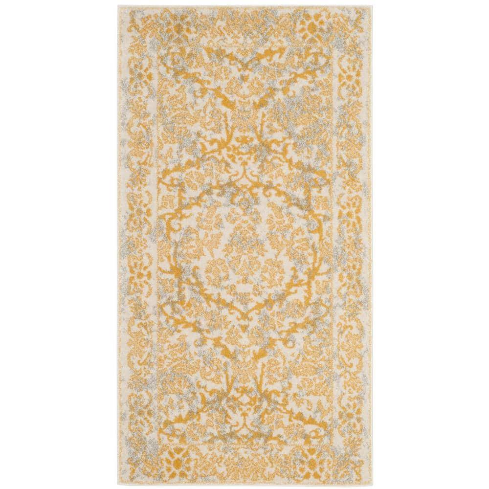 Evoke EVK242 Power Loomed Accent Rug - Ivory/Gold - 2'2"x4' - Safavieh.