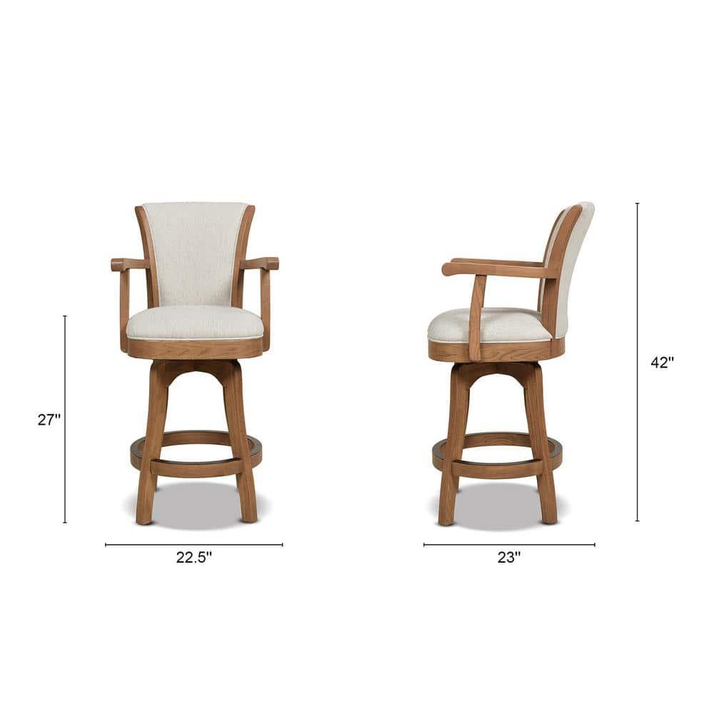 Williams 27 Swivel Counter Height Bar Stool White Pepper