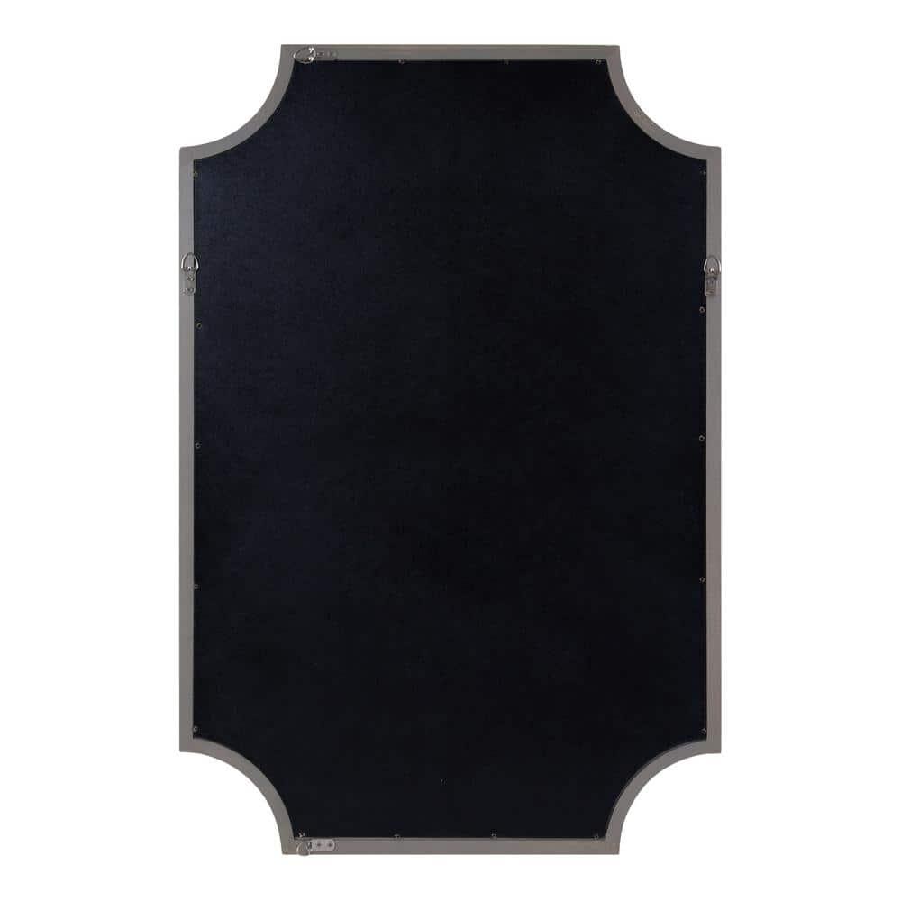 Kate & Laurel All Things Decor 24"x36" Hogan Framed Scallop Wall Mirror Gray: Modern Design, No Assembly Required