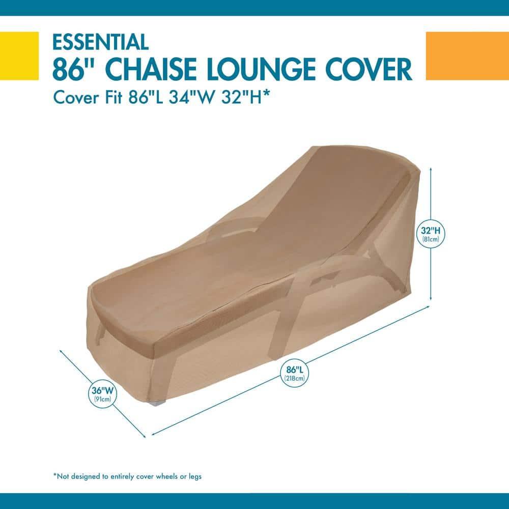 Duck Covers Essential Water-Resistant 86 Inch Chaise Lounge Chair Cover