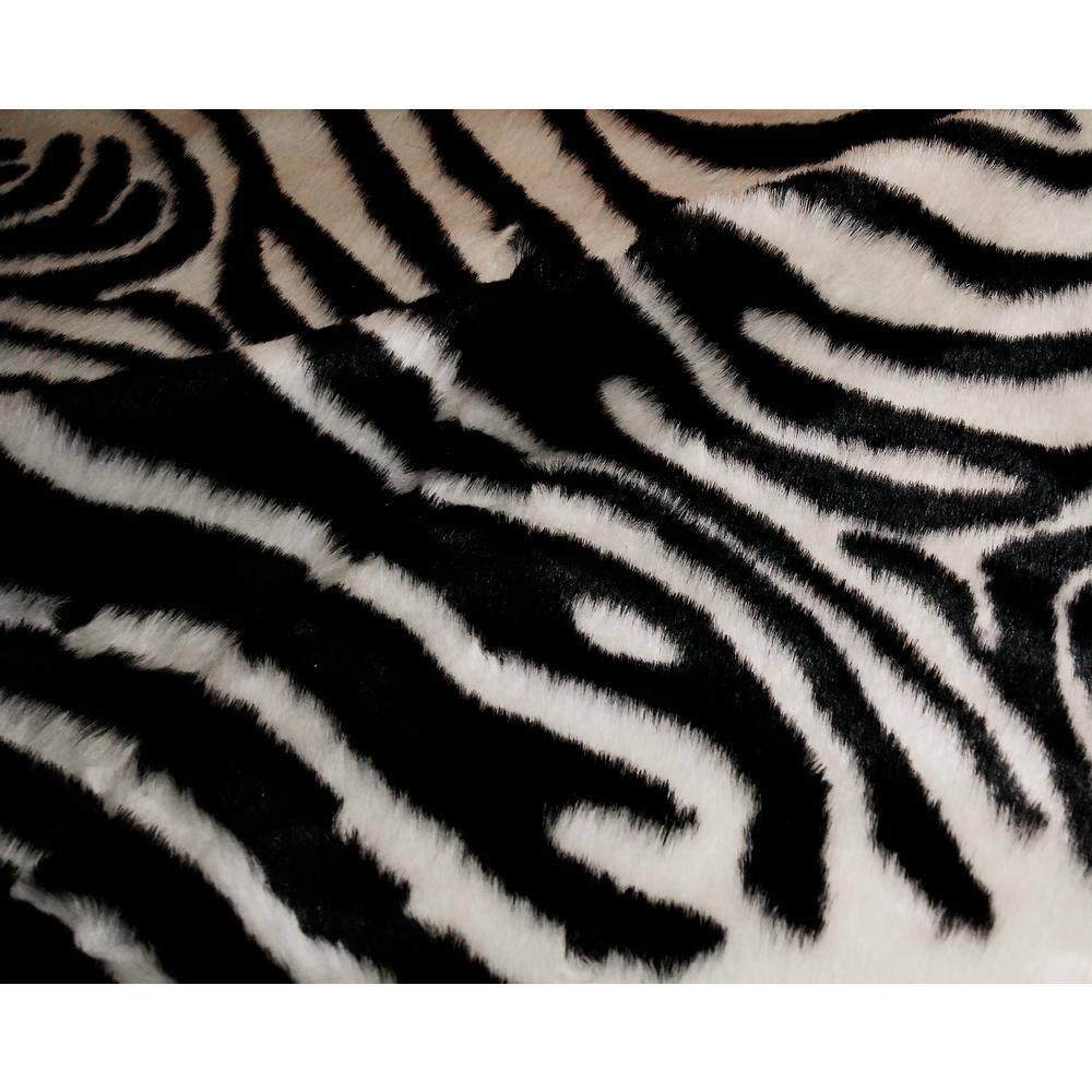 Luxe Classic Faux Hide Rug | Denton zebra black on white | 5.25'x7.5'