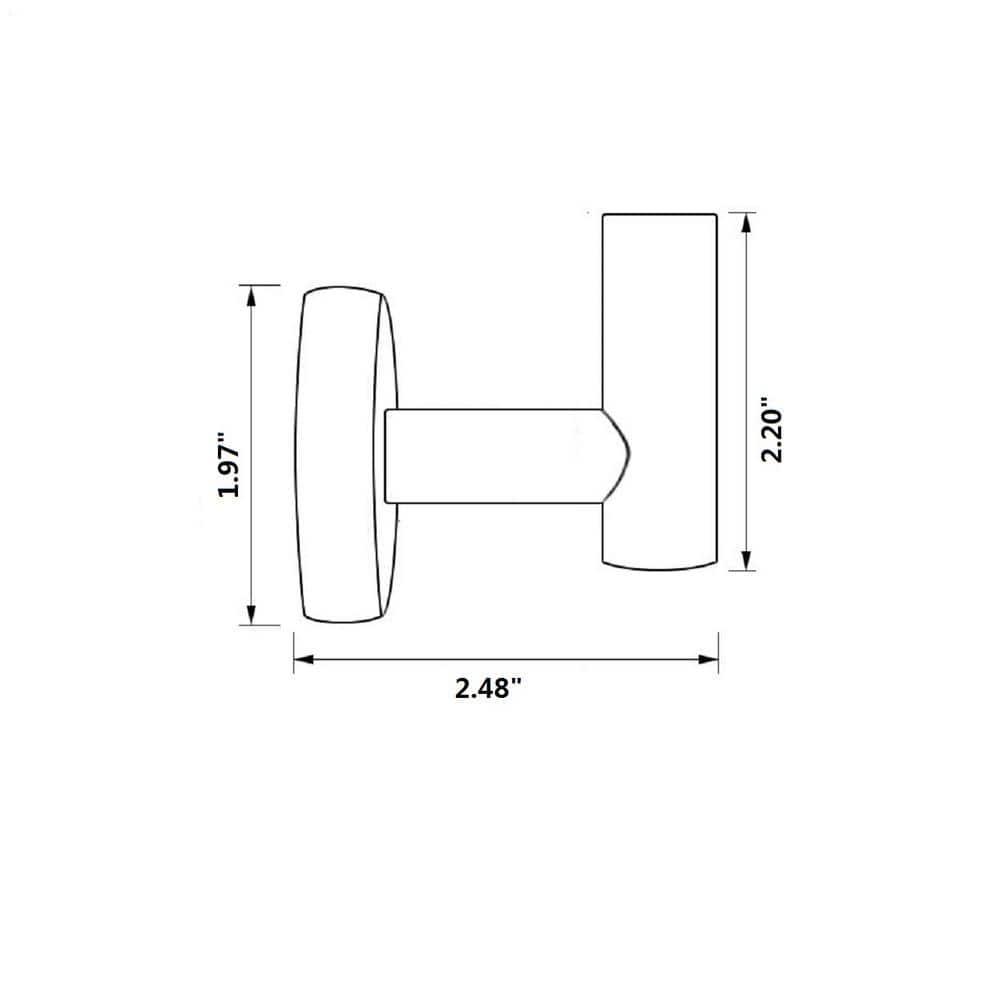 Matte Black Stainless Steel Wall Mounted J-Hook Set