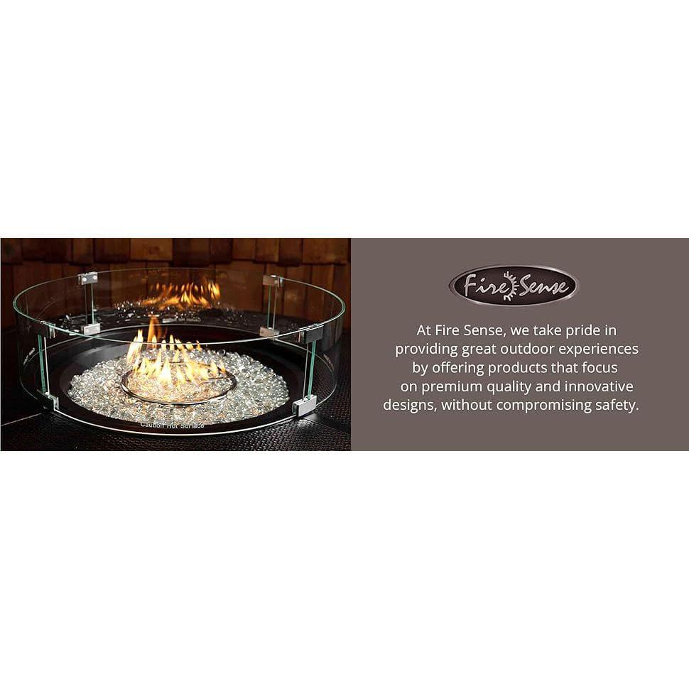 Fire Sense Fire Sense Wind Guard Clear Glass Tempered Glass for Propane, Gas, Fire Pits and Patio Heaters-Round-26 Inches