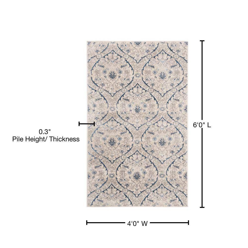 Brentwood BNT860 Power Loomed Area Rug - Light Grey/Blue - 4'x6' - Safavieh.