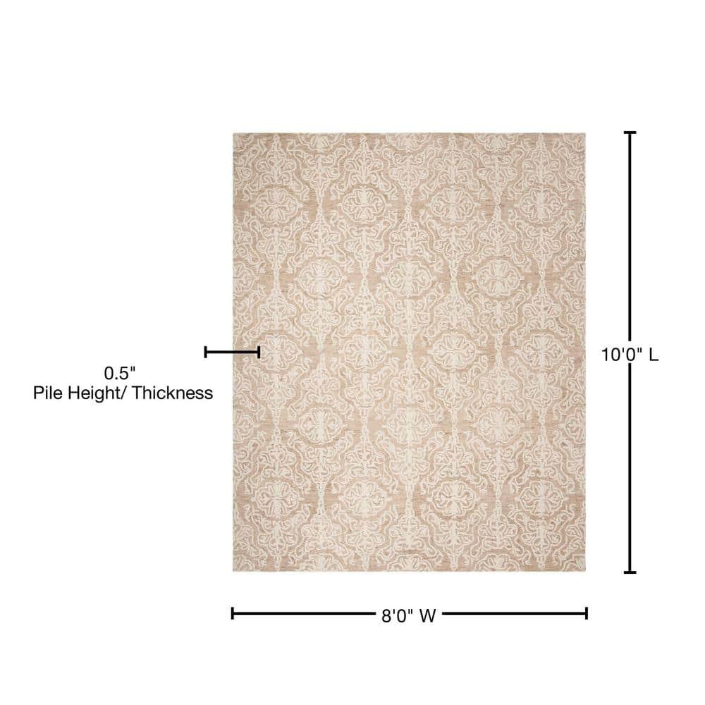 Blossom BLM112 Hand Tufted Indoor Area Rug - Beige/Ivory - 8'x10' - Safavieh