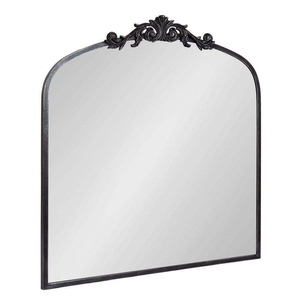 Kate & Laurel All Things Decor 28"x30" Arendahl Traditional Arch Mirror Black: Baroque-Inspired, No Assembly Required